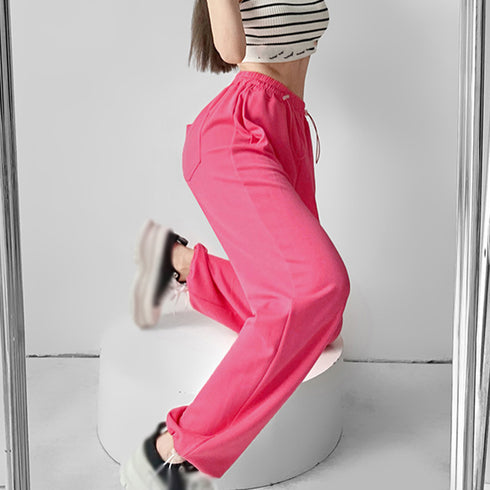 スウェットパンツ レディースカラーパンツ ドローストリング ジョガーパンツ ウエストゴム ゆったりパンツ ランニングウェア カジュアル ダンス衣装 韓国風ボトムス 86YIFANGE-012