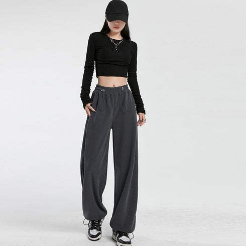 スウェットパンツ レディースカラーパンツ ドローストリング ジョガーパンツ ウエストゴム ゆったりパンツ ランニングウェア カジュアル ダンス衣装 韓国風ボトムス 86YIFANGE-012