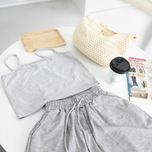 3点セット ルームウェア レディース韓国 可愛い 部屋着セット 長袖 ルームウェア カジュアル ジップアップパーカー ショート丈キャミソール ショートパンツ 春夏 86YIMIYA-001