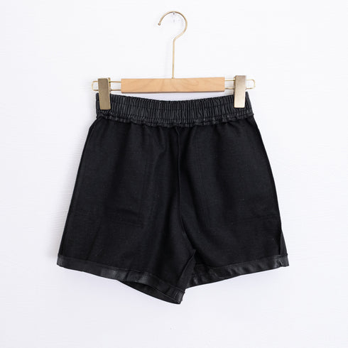 レザー ショートパンツ レディース レザー ショートパンツ レディース ウエストゴム フェイクレザー ワイドショーパン 春秋冬 ミニ キュロットパンツ 86ZMR-002