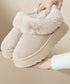 アンクルムートンブーツ厚底ファーシューズ ふわふわ フェイクファー冬靴 暖かいムートンシューズ レディース 裏起毛モカシン 歩きやすいフラットシューズ 防寒保温靴 87CHFENG-001