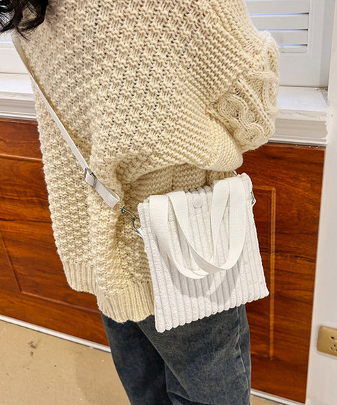 コーデュロイショルダーバッグ ミニバッグ ミニトートバッグレディース ハンドバッグ 2WAYポシェット 軽量コンパクトスマホポーチ 手提げバッグ かわいい 鞄秋冬 87CHUANG-001