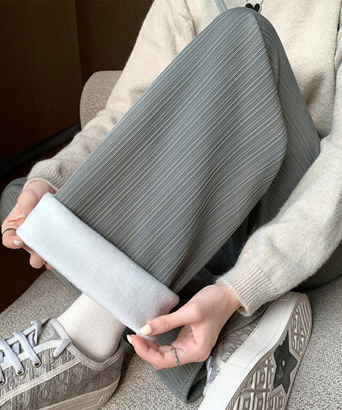 裏起毛ストレートパンツ暖かい レディース ハイウエスト 裏起毛ワイドパンツ あったか 裏フリース イージーパンツ 秋冬ボトムス 美脚脚長 防寒 ロングパンツ 厚手 87EZHUANG-001