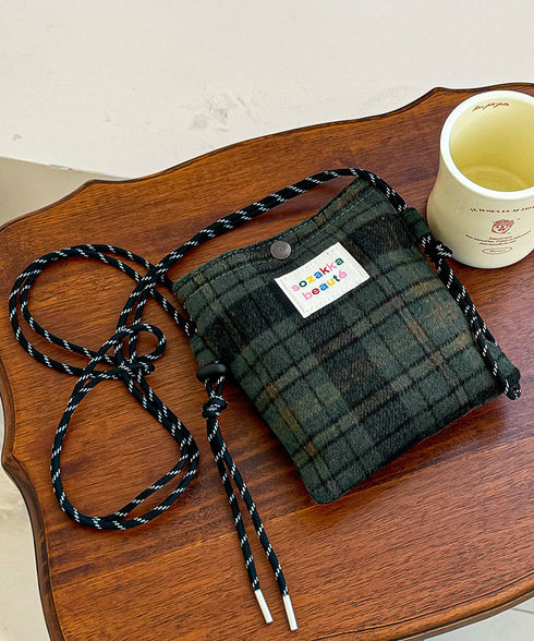 ウールタッチショルダーバッグ ポシェット 柄物スマホポーチレディース 軽量スクエアバッグ小さめ 大人可愛い斜め掛けバッグおしゃれ 縦長ポーチ小物入れミニカバン秋冬 87HONGTAO-001