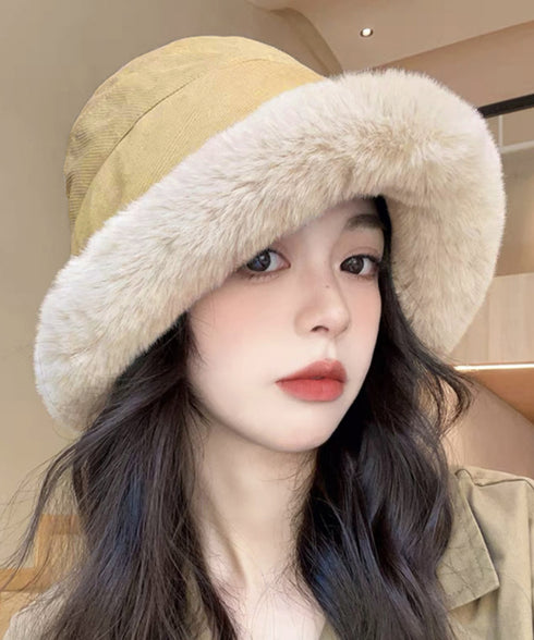 バケットハット レディース ファー帽子冬 もこもこ ボアハット 厚手 韓国 ボア帽子 防寒防風 コーデュロイ帽子 ふわふわ 裏起毛暖かい 小顔見せ ぬくぬく 保温 87SHW-001