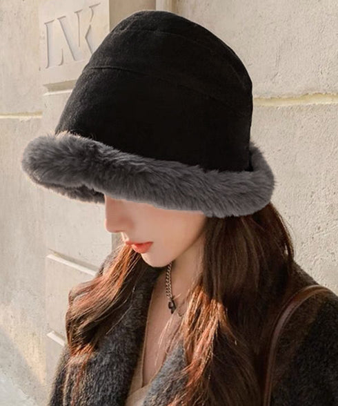 バケットハット レディース ファー帽子冬 もこもこ ボアハット 厚手 韓国 ボア帽子 防寒防風 コーデュロイ帽子 ふわふわ 裏起毛暖かい 小顔見せ ぬくぬく 保温 87SHW-001