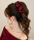 バナナクリップ ビッグリボンヘアクリップ 上品サテンリボンヘアアクセサリー 大人可愛い華やか髪留めバレエコア きれいめまとめ髪大人フェミニンしっかり留まるクリップ 87XIANING-001