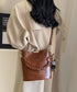 ショルダーバッグロープ編みハンドルバッグ レディース PUレザーバケツバッグチャーム付き こなれ感鞄 韓国風2way斜め掛けバッグ 高見えミニトートバッグレトロ 87XIUFENG-002