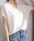 ニットトップス レディース 韓国春秋夏服 フレンチスリーブ ニットソー 体型カバー vネック 冷感タッチ 半袖 サマーニット きれいめ オフィスカジュアル 着やせ 87XYZ-001