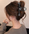 バンスクリップ ヘアクリップ大きめ髪留め 大人可愛いバンスクリップビーズ付き 変形クロスクリアクリップしっかりホールドまとめ髪オフィスおしゃれ上品髪飾りマット質感 87ZHUONI-003