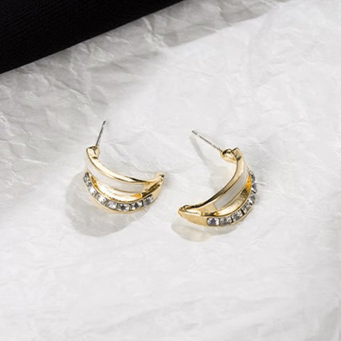 C型 スタッドピアス 上品 小ぶりピアス 韓国大人耳飾り 高見えピアス プチプラ エレガントピアス おしゃれアクセサリー オフィスカジュアル フープピアス 小さめ 87BAOYU-001