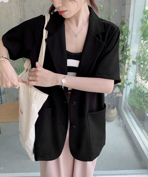 半袖テーラードジャケット レディース夏服 薄手ジャケットオフィスカジュアル 涼しいサマージャケット洗えるスーツ きれいめトップス 韓国風 羽織り20代30代40代 87BMY-001
