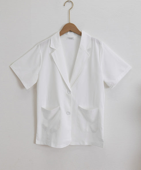 半袖テーラードジャケット レディース夏服 薄手ジャケットオフィスカジュアル 涼しいサマージャケット洗えるスーツ きれいめトップス 韓国風 羽織り20代30代40代 87BMY-001