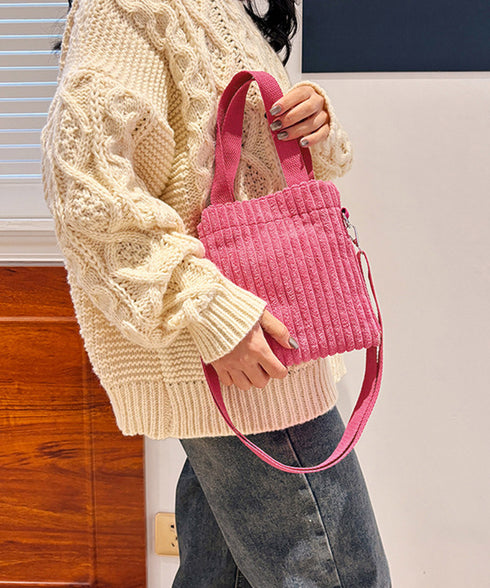 コーデュロイショルダーバッグ ミニバッグ ミニトートバッグレディース ハンドバッグ 2WAYポシェット 軽量コンパクトスマホポーチ 手提げバッグ かわいい 鞄秋冬 87CHUANG-001