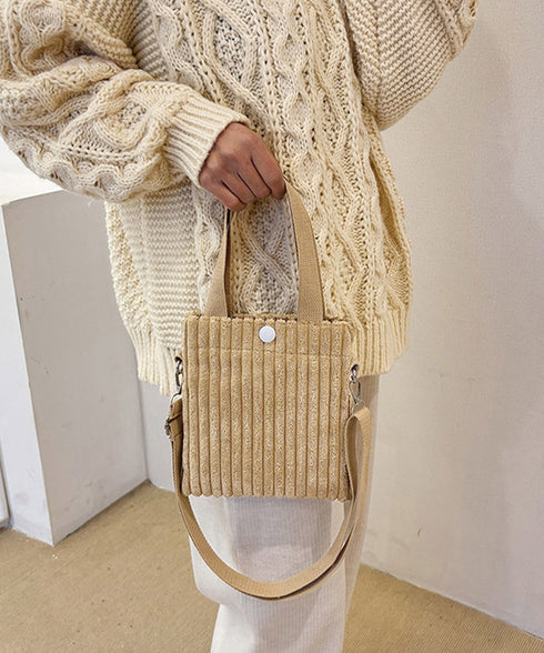 コーデュロイショルダーバッグ ミニバッグ ミニトートバッグレディース ハンドバッグ 2WAYポシェット 軽量コンパクトスマホポーチ 手提げバッグ かわいい 鞄秋冬 87CHUANG-001