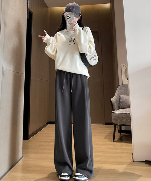 スウェットパンツ レディースロングパンツ ウエストゴム ワイドパンツ 低身長 カジュアル 韓国 イージーパンツ 体型カバーボトムス ゆったり ランニングパンツ脚長 87CHXN-002