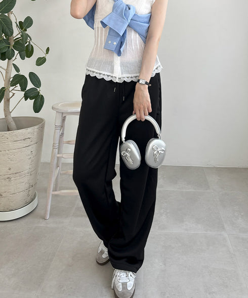 スウェットパンツ レディースロングパンツ ウエストゴム ワイドパンツ 低身長 カジュアル 韓国 イージーパンツ 体型カバーボトムス ゆったり ランニングパンツ脚長 87CHXN-002