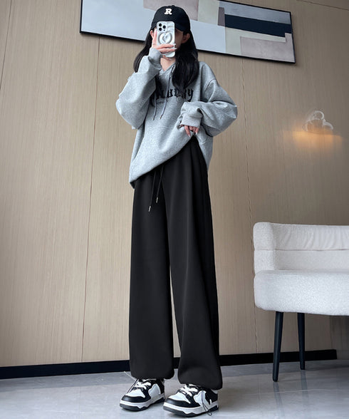 スウェットパンツ レディースロングパンツ ウエストゴム ワイドパンツ 低身長 カジュアル 韓国 イージーパンツ 体型カバーボトムス ゆったり ランニングパンツ脚長 87CHXN-002