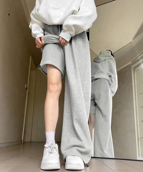 スウェットパンツ レディースロングパンツ ウエストゴム ワイドパンツ 低身長 カジュアル 韓国 イージーパンツ 体型カバーボトムス ゆったり ランニングパンツ脚長 87CHXN-002