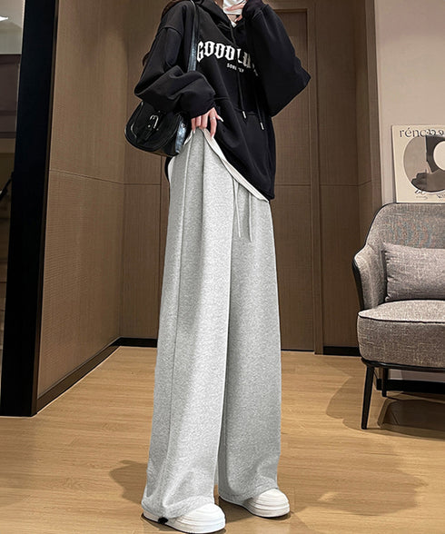 スウェットパンツ レディースロングパンツ ウエストゴム ワイドパンツ 低身長 カジュアル 韓国 イージーパンツ 体型カバーボトムス ゆったり ランニングパンツ脚長 87CHXN-002