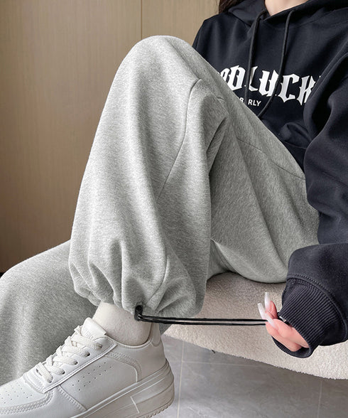 スウェットパンツ レディースロングパンツ ウエストゴム ワイドパンツ 低身長 カジュアル 韓国 イージーパンツ 体型カバーボトムス ゆったり ランニングパンツ脚長 87CHXN-002