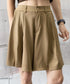 レディーススーツ風ショートパンツスリット 体型カバー ハーフパンツ着やせ プリーツショーパン 春夏きれいめ 通勤タックパンツ涼しい薄手キュロットパンツ バックゴム 87CHXN-004