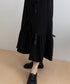 リボンティアードスカート ロングスカート レディース韓国風フレアスカート ハイウエスト 春夏大人可愛いミモレスカート きれいめカジュアル 体型カバースカート着やせ 87CHXN-006