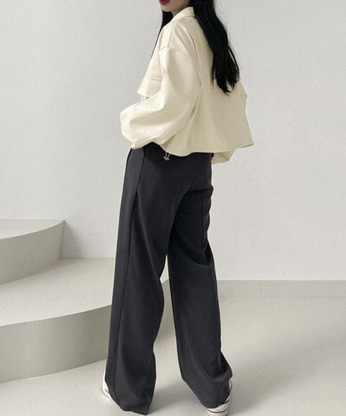 ダブルジップ ライダースジャケット韓国風 合皮革ジャンレディース レトロ フェイクレザージャケット おしゃれスタジャン ライトアウターカジュアルブルゾン ゆったり 87CHXN-010