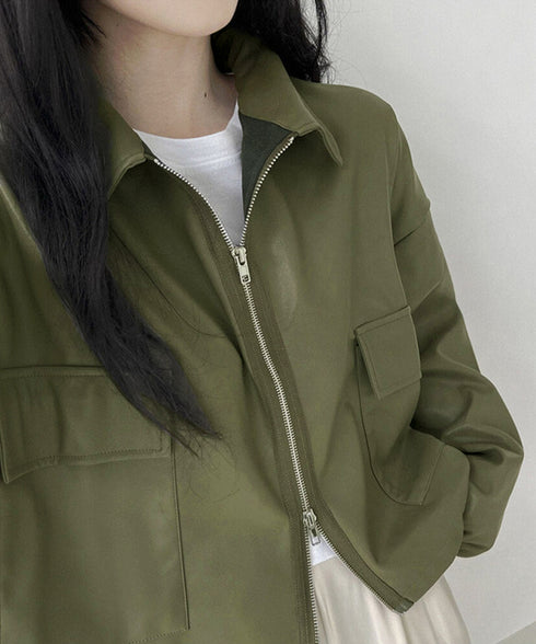 ダブルジップ ライダースジャケット韓国風 合皮革ジャンレディース レトロ フェイクレザージャケット おしゃれスタジャン ライトアウターカジュアルブルゾン ゆったり 87CHXN-010