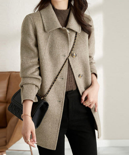 テーラードジャケット ミディコート韓国風 レディース きれいめミドル丈コート 大人軽いアウター秋冬 フェミニン おしゃれコート オフィスカジュアル ライトアウター 87CHXN-012