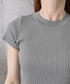 リブニットトップスサマーニット半袖春夏服 クルーネックニット レディース きれいめトップス ラウンドネックニットTシャツ 無地シンプル カジュアルニットカットソー 87CHXN-015