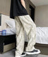 ロゴパンツ メンズ ワイドパンツ 韓国風 ウエストゴム 薄手イージーパンツ 春夏秋 メンズズボン 10代20代30代 おしゃれ リラックスパンツ 着やせ ゆったり 87DKFSH-001
