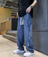 ロゴパンツ メンズ ワイドパンツ 韓国風 ウエストゴム 薄手イージーパンツ 春夏秋 メンズズボン 10代20代30代 おしゃれ リラックスパンツ 着やせ ゆったり 87DKFSH-001