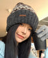 フェアアイル柄ニット帽防寒ニットキャップ おしゃれ 折り返しニット帽 あったかワッチキャップ 幾何学模様スキー帽 厚手北欧柄スノボ帽子 ユニセックスアウトドア帽子 87HEIMAI-001