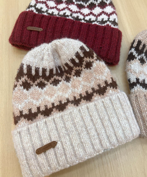 フェアアイル柄ニット帽防寒ニットキャップ おしゃれ 折り返しニット帽 あったかワッチキャップ 幾何学模様スキー帽 厚手北欧柄スノボ帽子 ユニセックスアウトドア帽子 87HEIMAI-001