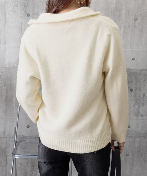 ダブルジップニットカーディガンレディース 秋冬ニットトップス ジップアップ 長袖カーディガン ハイゲージ ハイネックニット前開き 2wayニットセーターカジュアル 87HUANYI-001