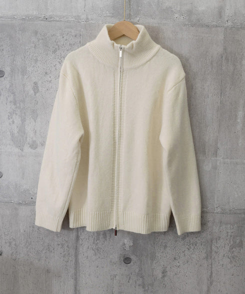 ダブルジップニットカーディガンレディース 秋冬ニットトップス ジップアップ 長袖カーディガン ハイゲージ ハイネックニット前開き 2wayニットセーターカジュアル 87HUANYI-001