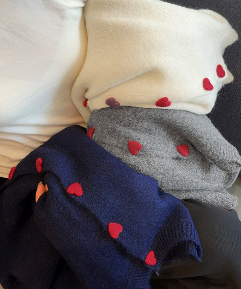 ハートボタンニットカーディガン秋冬韓国風 おしゃれニットトップス レディース きれいめカジュアル 長袖 大人可愛いセーターシンプル 洗えるニット クルーネック秋服 87HUANYI-002