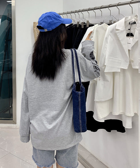 ロゴトレーナー 韓国風 ビッグシルエット ロングTシャツ長袖 レディース ロゴプリントトレーナー カジュアル ゆるチュニックトップス ゆったり ストリート系ロンt 87JYL-001