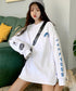 ロゴトレーナー 韓国風 ビッグシルエット ロングTシャツ長袖 レディース ロゴプリントトレーナー カジュアル ゆるチュニックトップス ゆったり ストリート系ロンt 87JYL-001