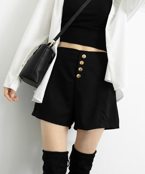 ショートパンツレディースキュロットパンツ 韓国 ハイウエスト短パン 美脚脚長 カジュアルきれいめ ホットパンツ おしゃれミニ丈パンツ Aライン ショーパン 着やせ 87KALIAN-001