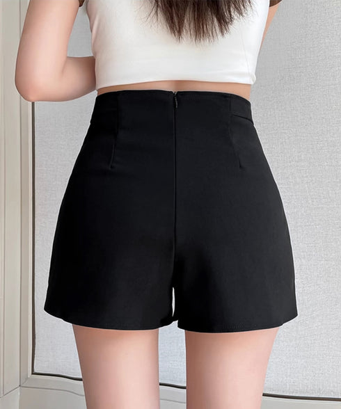 ショートパンツレディースキュロットパンツ 韓国 ハイウエスト短パン 美脚脚長 カジュアルきれいめ ホットパンツ おしゃれミニ丈パンツ Aライン ショーパン 着やせ 87KALIAN-001