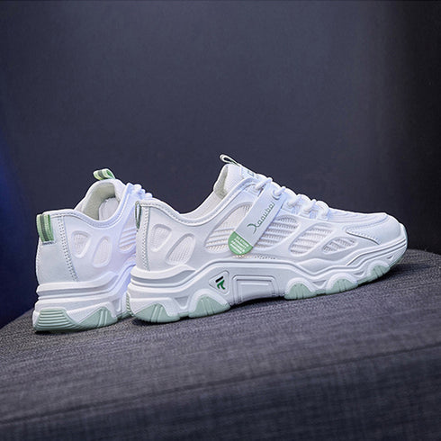 メッシュスニーカー レディース 韓国夏靴 トラックソール 厚底スニーカー ボリュームソール 蒸れない 美脚スニーカー 疲れにくい プラットシューズ ウォーキング靴 87KESHENG-001