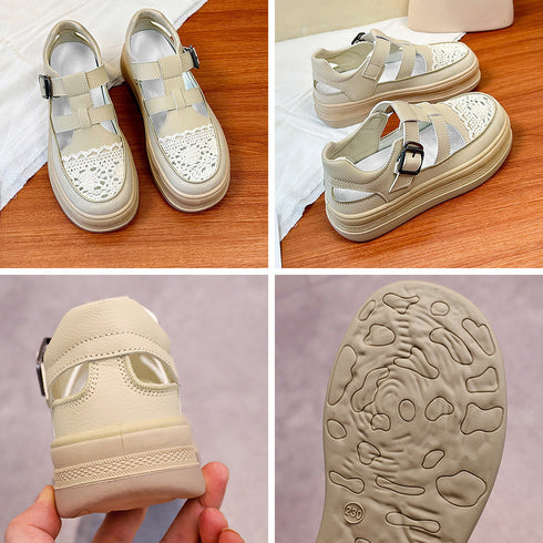 スニーカーサンダル 厚底 レディース春夏 おしゃれスリッポン 歩きやすいローファー 通気性 レースパンプス 痛くない カジュアルきれいめ レトロ美脚シューズ 韓国 87KESHENG-002