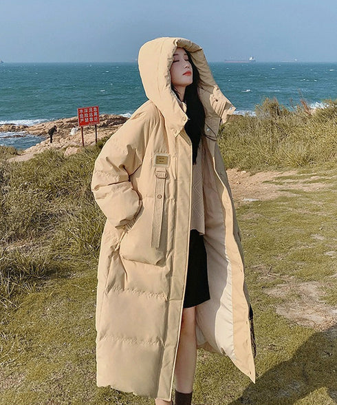フェイクダウンコート中綿入りロングコート レディース フード付きキルティングコート おしゃれ冬服 韓国風 ダウンジャケット 軽い暖かい 通勤通学 防風防寒アウター 87KFDN-002