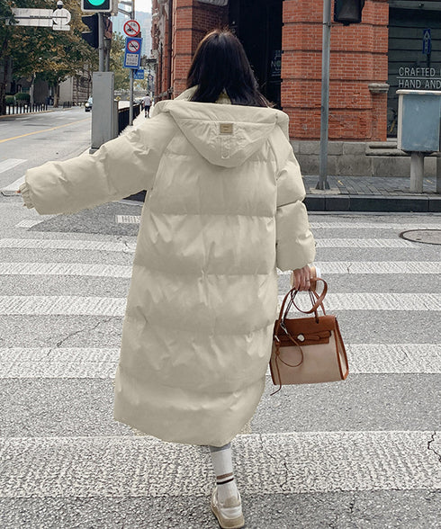 フェイクダウンコート中綿入りロングコート レディース フード付きキルティングコート おしゃれ冬服 韓国風 ダウンジャケット 軽い暖かい 通勤通学 防風防寒アウター 87KFDN-002