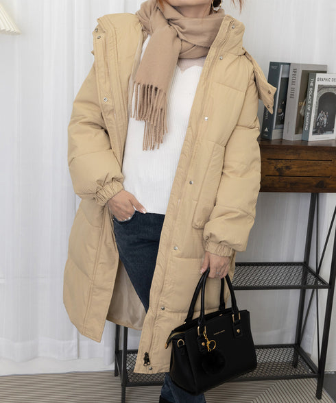 フェイクダウンコート中綿入りロングコート レディース フード付きキルティングコート おしゃれ冬服 韓国風 ダウンジャケット 軽い暖かい 通勤通学 防風防寒アウター 87KFDN-002