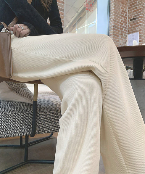 コーデュロイワイドパンツ 裏起毛ノーマル 2タイプ ツ-タック スラックスパンツ レディース ハイウエスト 着やせストレートパンツ 美脚脚長 秋冬ロングパンツ無地 87LAMI-001