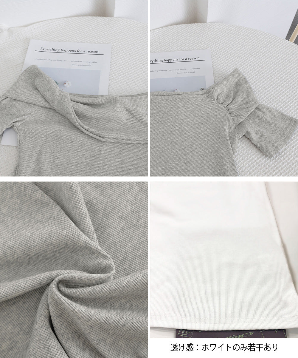 片方オフショルtシャツ レディース 半袖 詳細画像23