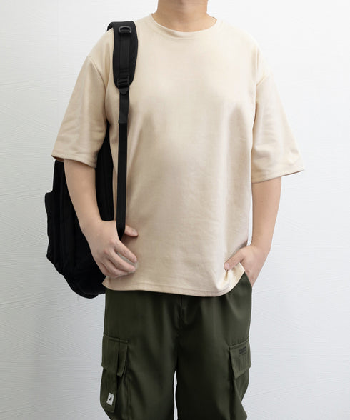 メンズtシャツ 半袖 スエード調Tシャツ メンズ夏tシャツ カットソートップス 無地 ロングtシャツ 韓国ファッション 大人カジュアル サマーtシャツ黒 おしゃれ 87MP-001